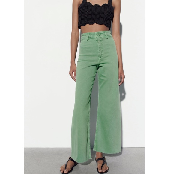 Zara HIGH-WAISTED ZW SAILOR MARINE STRAIGHT JEANS - Picture 5 of 10